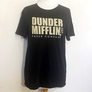 Old Navy Dunder Mifflin “The Office”Black 100% Cotton Graphic Short Sleeve Tee L